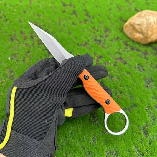 TOOR Tactical Straight Knife G10 Handle 440c Blade with Sheath Outdoor Camping Survival Hunting Defense Durable Knife Men's Gift