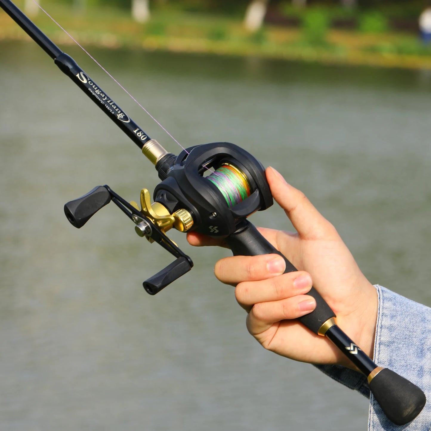 Sougayilang 1.8-2.4m Casting Fishing Combo Telescopic Fishing Rod and 7.2:1 High Speed Fishing Reel with Freshwater FishingPesca