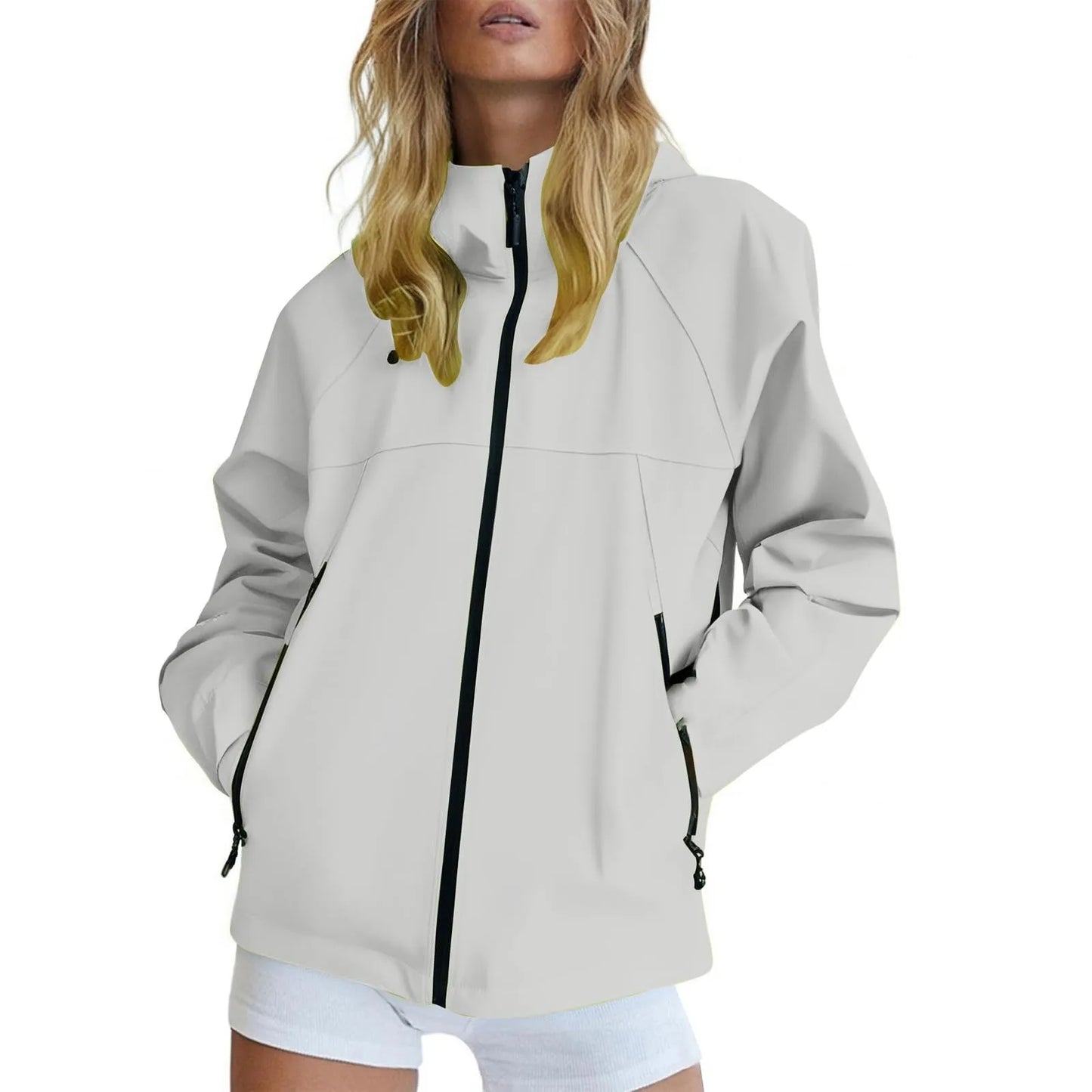 Women'S Solid Color Long Sleeved Hooded Outdoor Suit Windproof And Thin Jacket Spring Autumn Women Solid Color Sweatshirt Coat