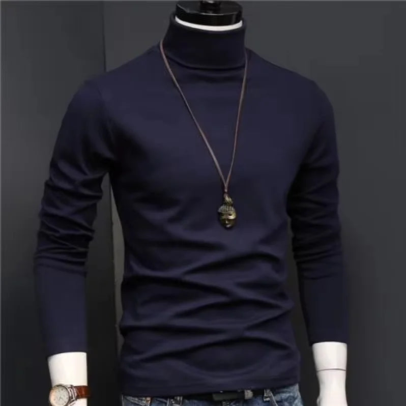 Thermal Underwear Tops Men Winter Clothes Thermal Shirt Autumn Men's Winter Tights High Neck Thin Slim Fit Long Sleeve T-shirt