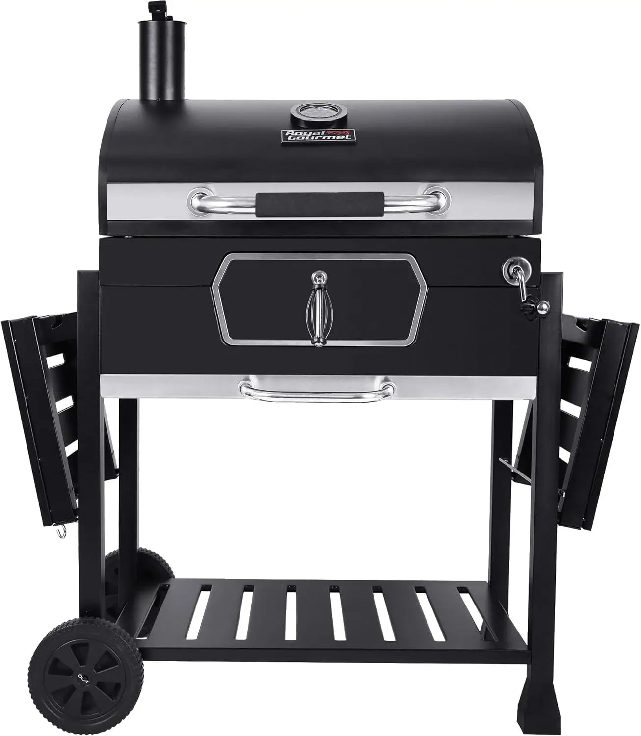 CD2030AN 30-Inch Charcoal Grill, Deluxe BBQ Smoker Picnic Camping Patio Backyard Cooking, Black, Large