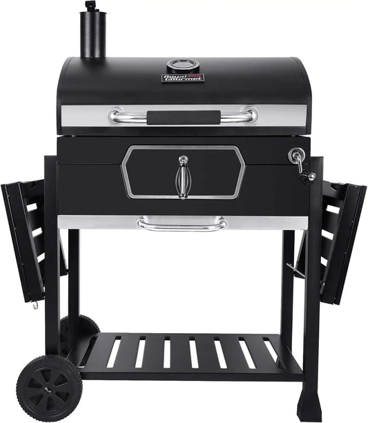 CD2030AN 30-Inch Charcoal Grill, Deluxe BBQ Smoker Picnic Camping Patio Backyard Cooking, Black, Large