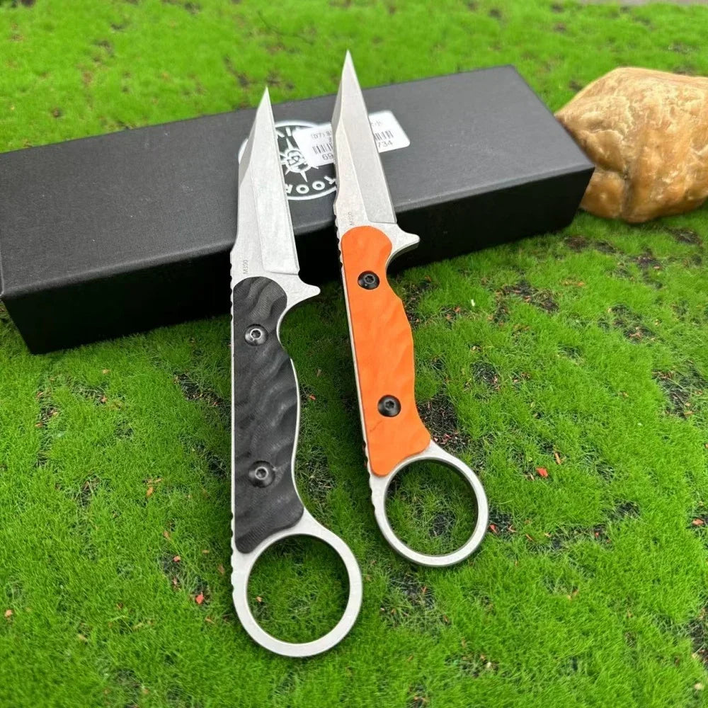 TOOR Tactical Straight Knife G10 Handle 440c Blade with Sheath Outdoor Camping Survival Hunting Defense Durable Knife Men's Gift