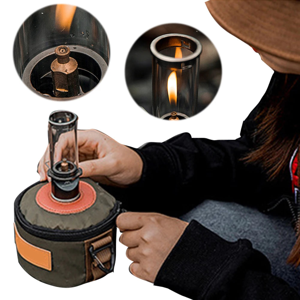 Camping Gas Lantern Tent Night Light Multi-Function Butane Gas Light Lantern Metal Portable Tent Lantern for Outdoor Emergencies