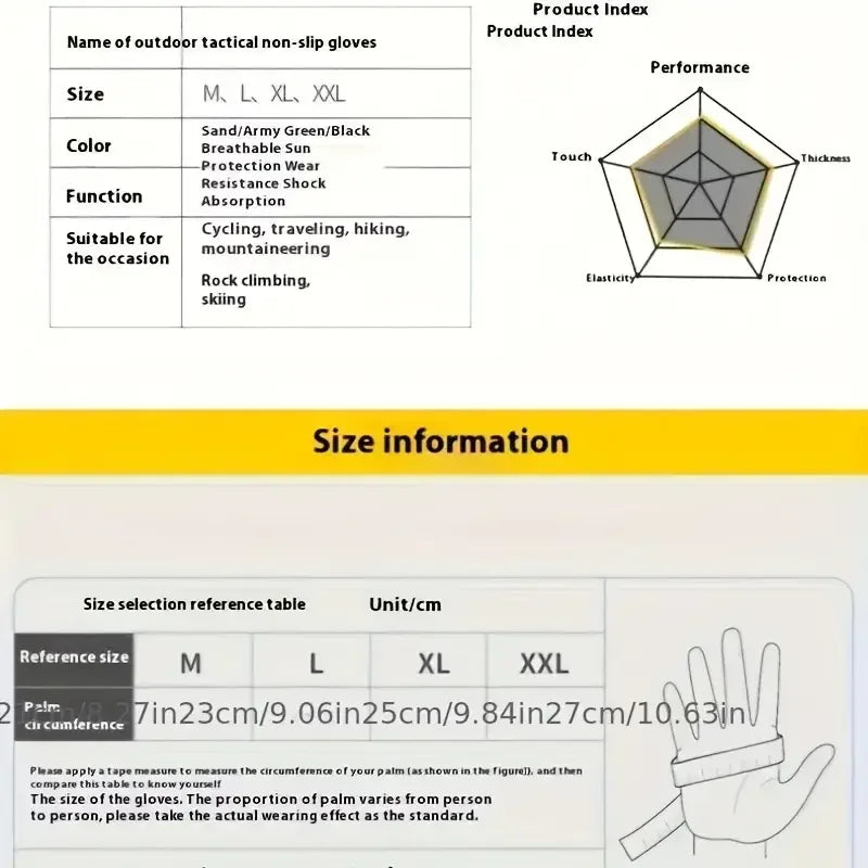 High-performance Full-finger Touchscreen Gloves Breathable, Durable, windproof Tactical Gloves For Men With Non-slipDesign
