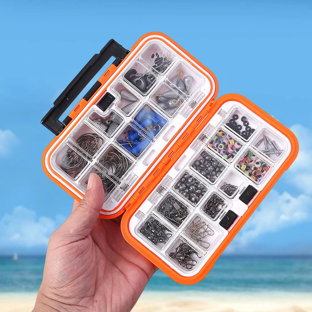 238pcs Fishing Tools Accessories Kit Set with Hooks Sinkers Swivels Outdoor Fishing Accessories Set Fishing Gifts for Men