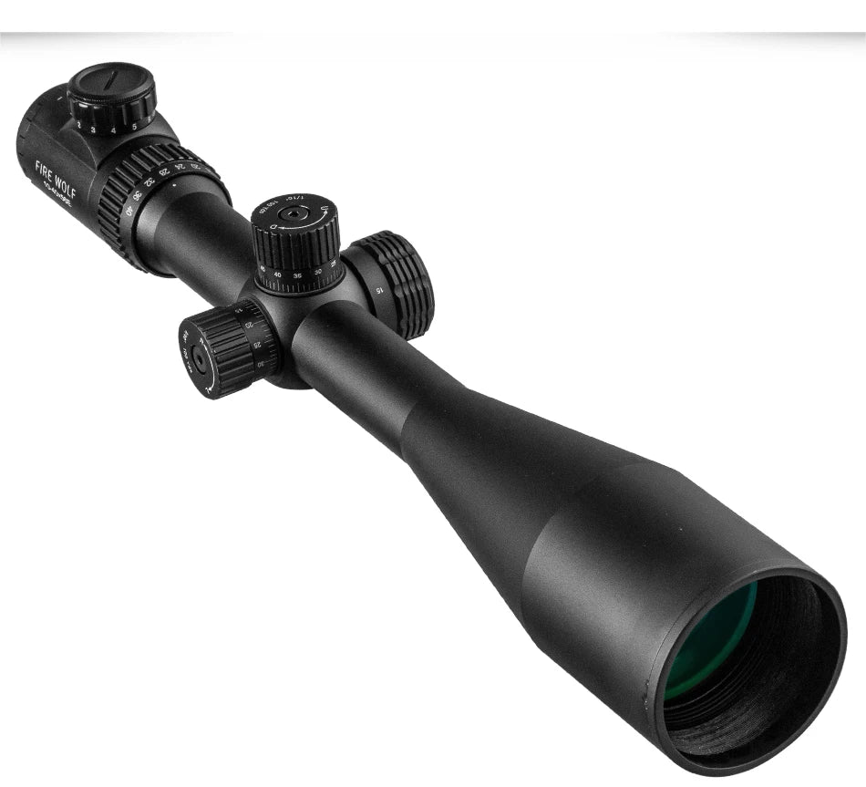 Fire Wolf 10-40X56 AOE Hunting Scopes Side Wheel Parallax Adjustment Optics Riflescope Red Green Dot Sight For Scopes