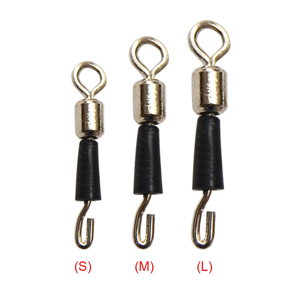 50pcs Fishing Barrel Bearing Rolling Swivel Solid Ring Professional Quick Fast Link Hook Connector for Fisherman Accassories