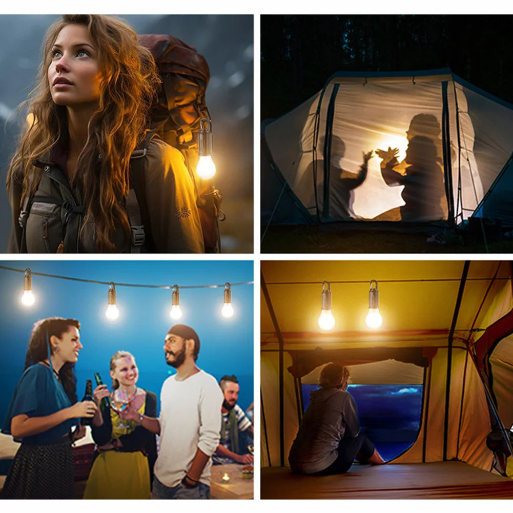 2-5PCS Solar Powered LED Lighting Lantern USB Charging Outdoor Tent Light Waterproof BBQ Atmosphere Light for Outdoor Camping