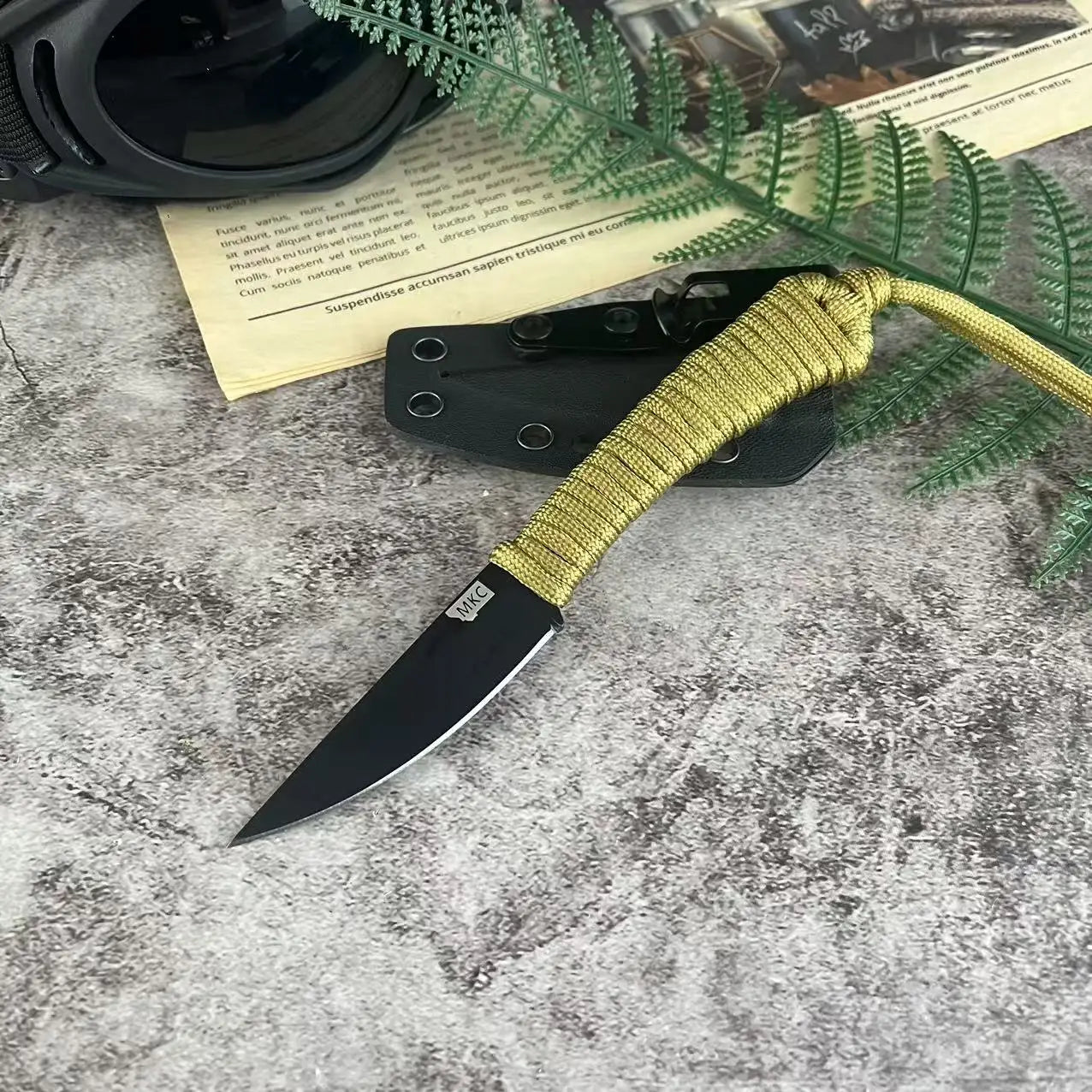 1PC, Montana MKC Fixed Blade Knife for Hiking, Fishing, Hunting, Outdoor Adventure, Self Defense Pocket Knife with Kydex Sheath