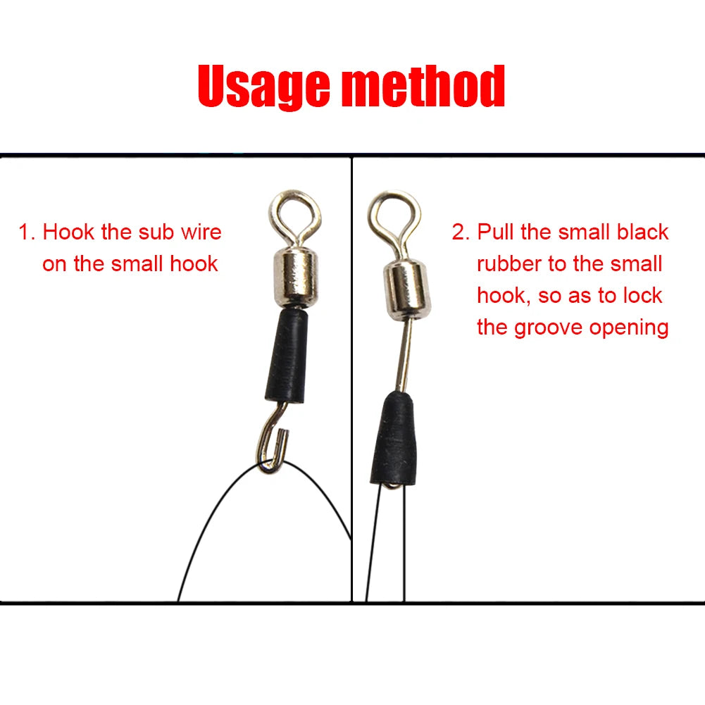 50pcs Fishing Barrel Bearing Rolling Swivel Solid Ring Professional Quick Fast Link Hook Connector for Fisherman Accassories