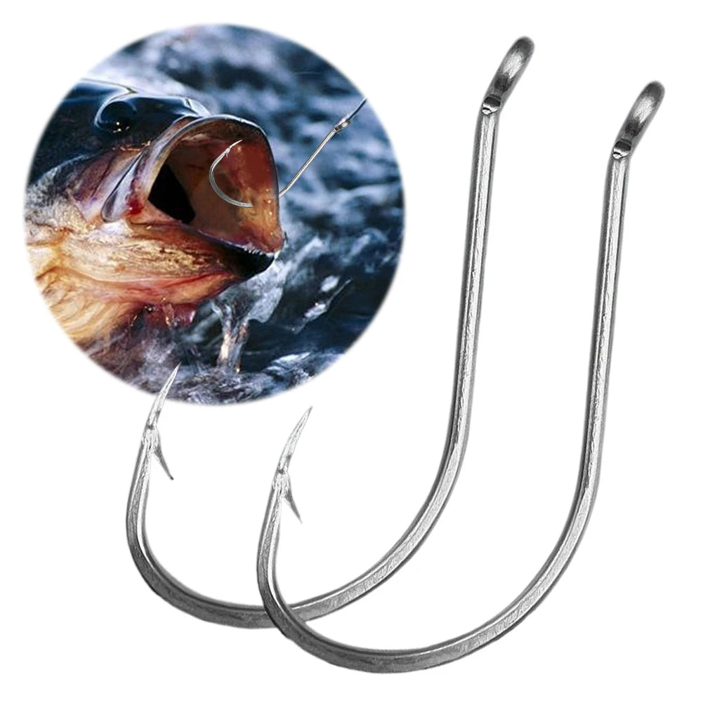 80Pcs Fishing Hooks Stainless Steel Fish Hooks Saltwater Fishing Barbed Hooks Fishing Accessories
