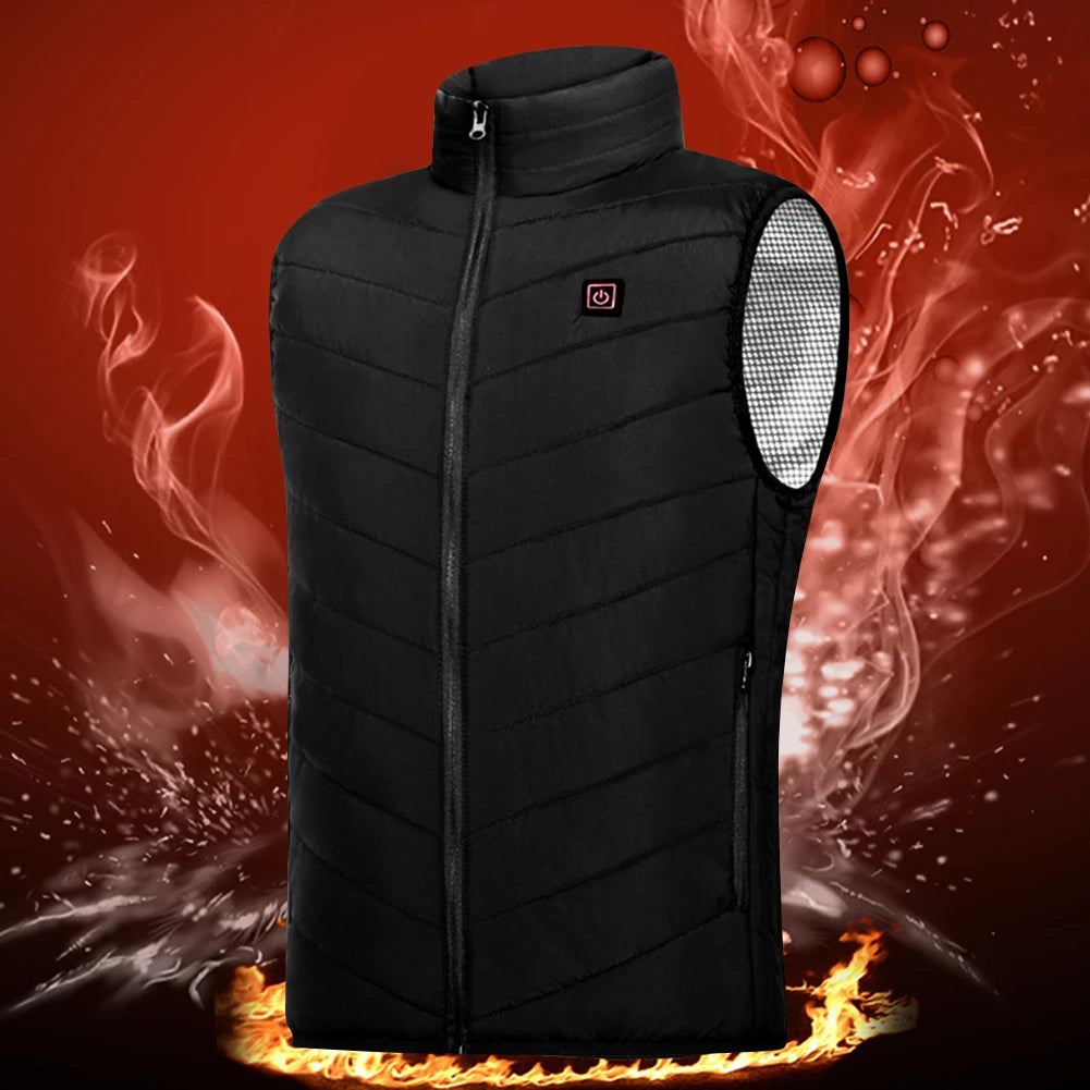 Intelligent Thermal Vest Zipper USB Electric Thermal Warm Clothes 9 Areas Zone for Outdoor Hunting for Camping for Sports Hiking