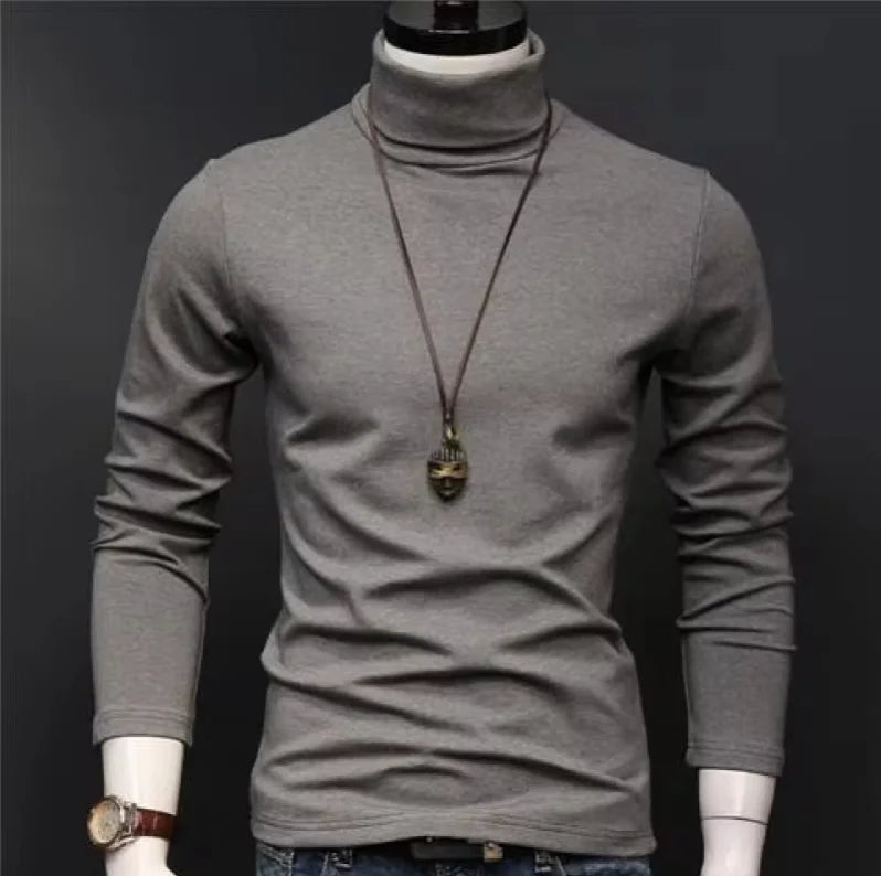 Thermal Underwear Tops Men Winter Clothes Thermal Shirt Autumn Men's Winter Tights High Neck Thin Slim Fit Long Sleeve T-shirt