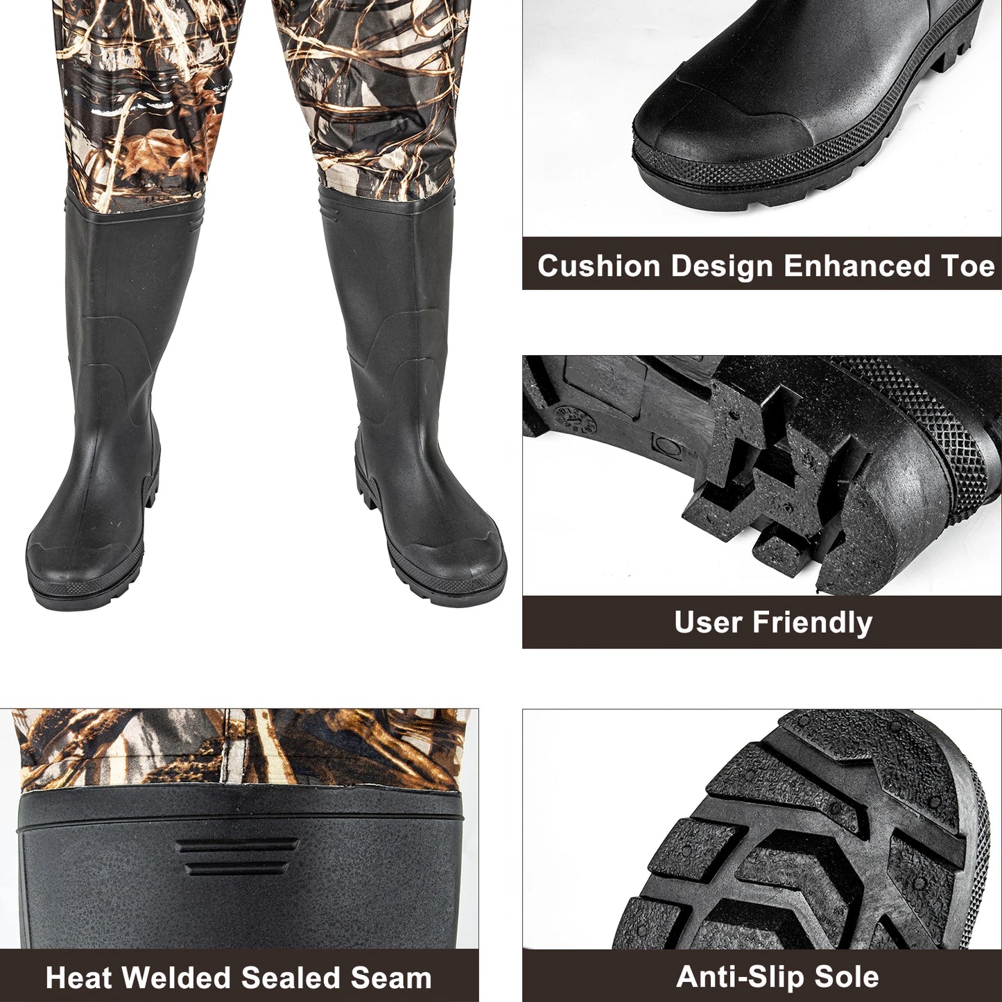 Waders Men with Boots for Fishing Waterproof Chest Wader Nylon&PVC Hunting Well