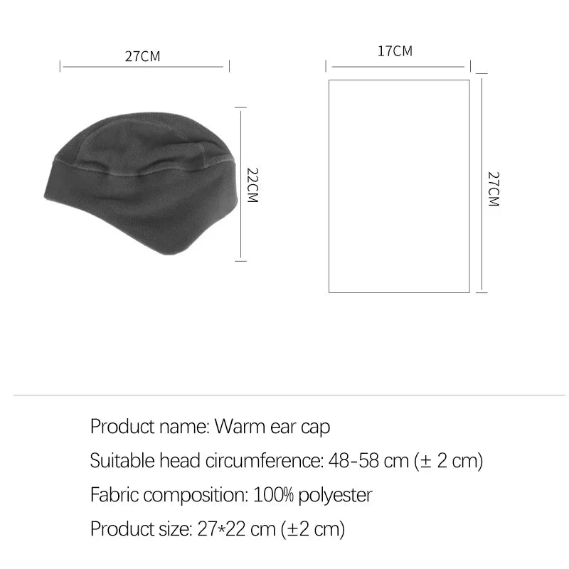 Cycling Beanie Warm Men's Cap Winter Hat Polar Fleece Ear Cover Women Hat Motorbike Windproof Cold-Proof Elastic Skiing Run Soft