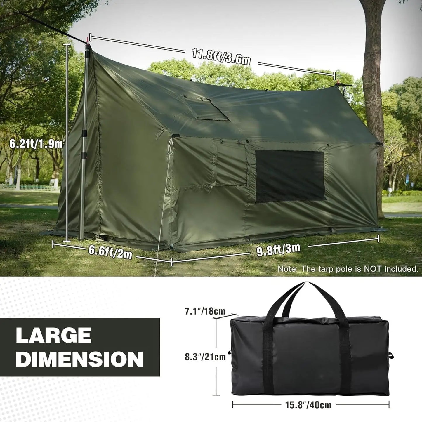 Bug Tents for Camping, Portable Screen House for Hammock with Mosquito Netting, 6 Windropes & 12 Stakes, Screen Tent for