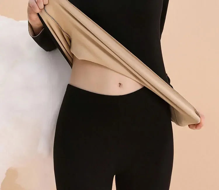 Women's Thermal Underwear Set First Base Layer Long Johns Fleece Lined Undershirt for Winter Cold Weather Thermal Clothing
