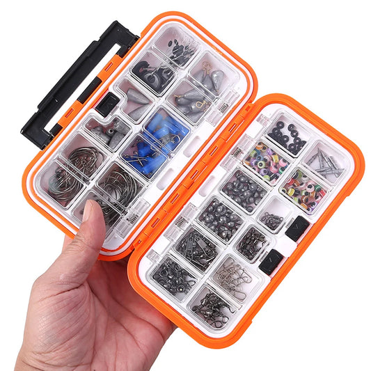 238pcs Fishing Tools Accessories Kit Set with Hooks Sinkers Swivels Outdoor Fishing Accessories Set Fishing Gifts for Men