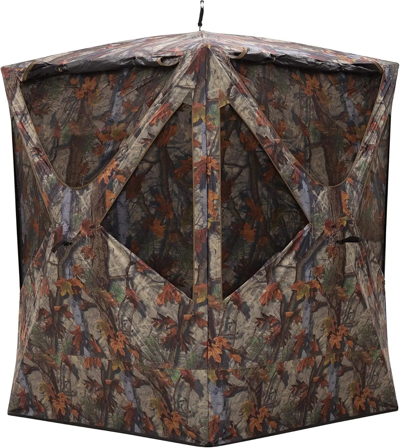 Portable Hunting Blind 2-Person, Tall Hub Blind for Standing Shoot, Lightweight 80"x75"x75" Bloodtrail Woodland