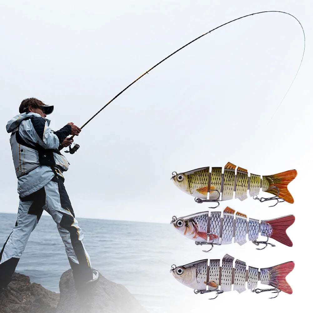 10cm/16.5g Robotic Fishing Lure with Treble Hooks Bionic Fishing Lures Swim by Itself Bionic Swimming Bait for Bass Pike Fishing