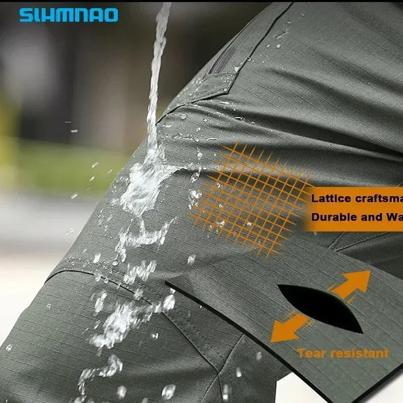 2025 Spring and Autumn Hooded Waterproof Fishing Set, Outdoor Hunting Tactical Pants, Mountaineering Cycling Clothes