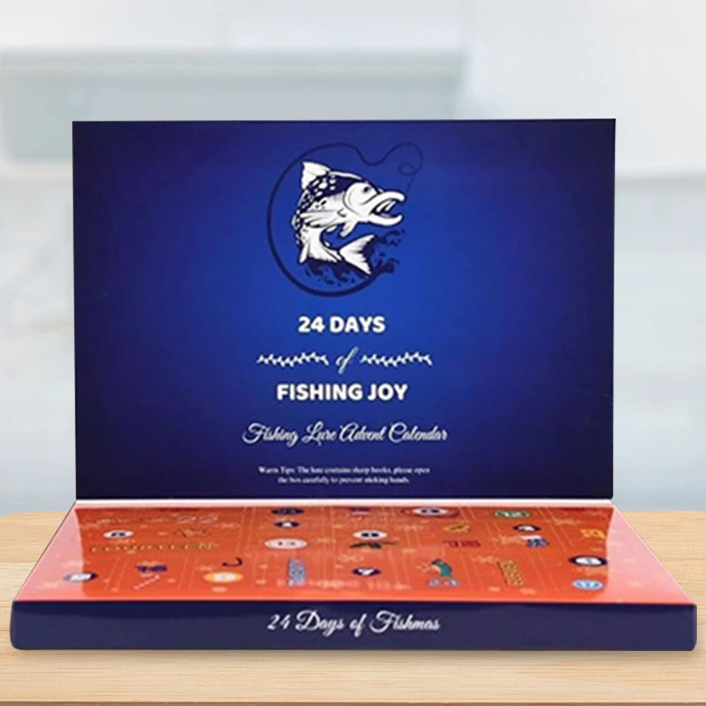 Christmas Fishing Lures Advent Calendar Creative Fishing Lures Set Calendar Box Festival Theme Xmas Surprise Gift for Fisher