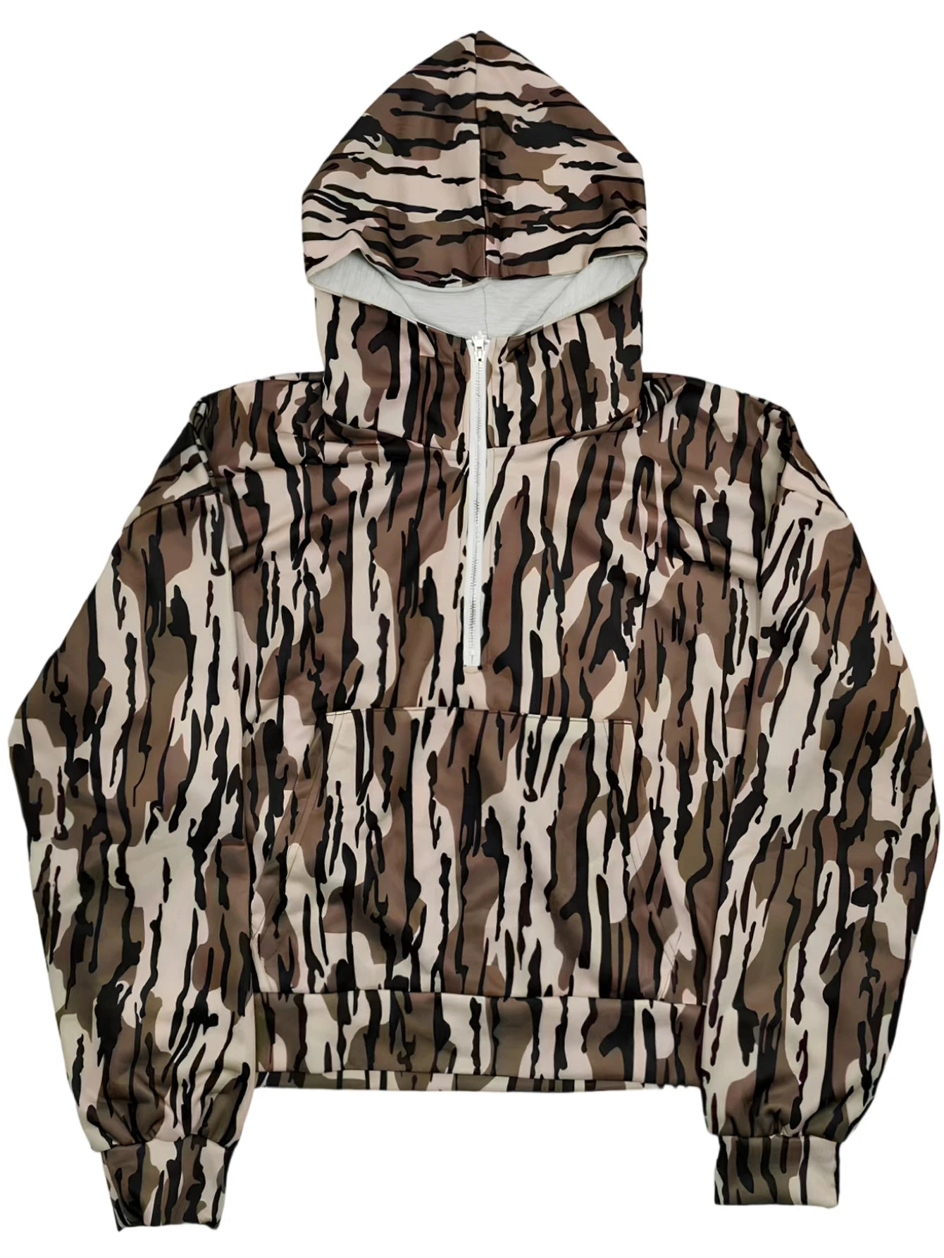 Camo Zip Up Hoodie For Women Quarter Zip Hoodie Jacket Tactical Style Cropped Sports Sweatshirt