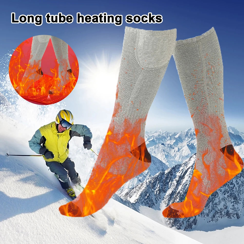 Electric Heated Socks 3 Level Temperature Electric Heating Socks Cold-Proof Skiing Sock for Cycling Camping Skating