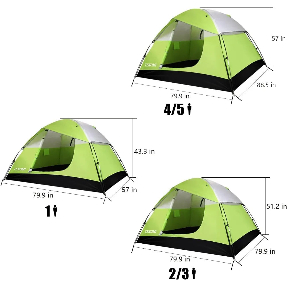 Quick Setup Waterproof Family Tent with Removable Rainfly for Outdoor Adventures