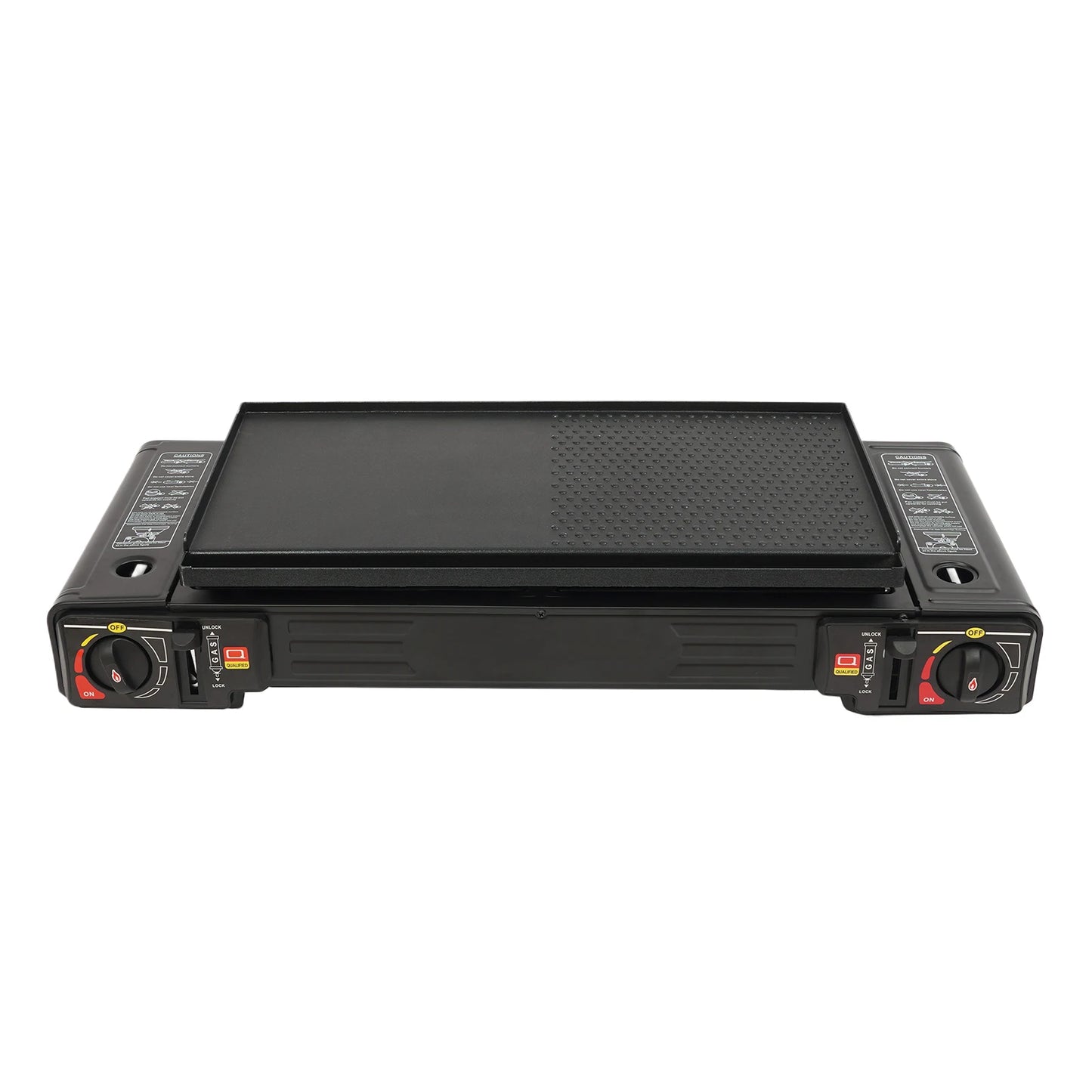 Portable Camping Stove Double Head Barbecue Gas stove with  2 Burners&Baking Tray for Home Application Outdoor Camping