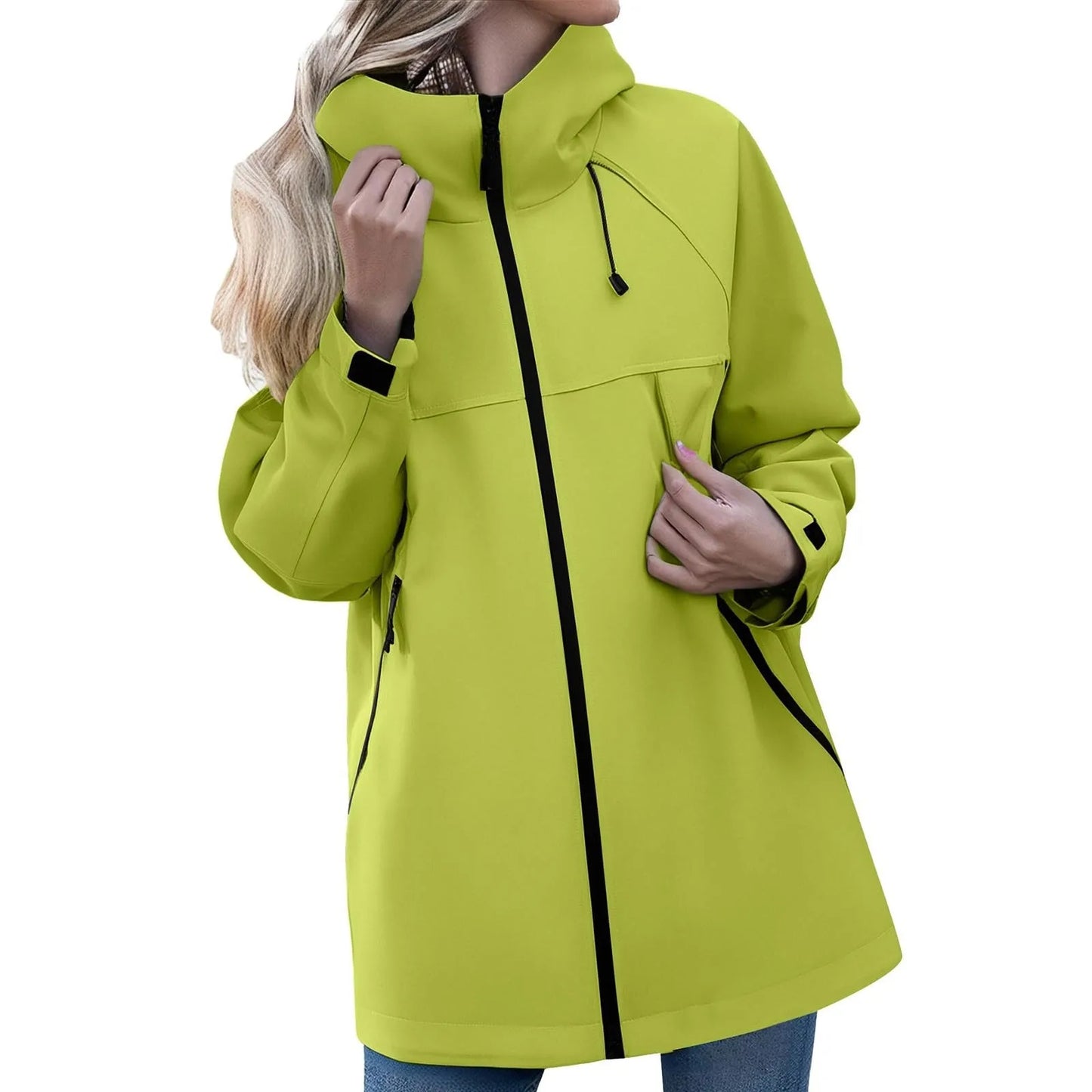 Women'S Solid Color Long Sleeved Hooded Outdoor Suit Windproof And Thin Jacket Spring Autumn Women Solid Color Sweatshirt Coat