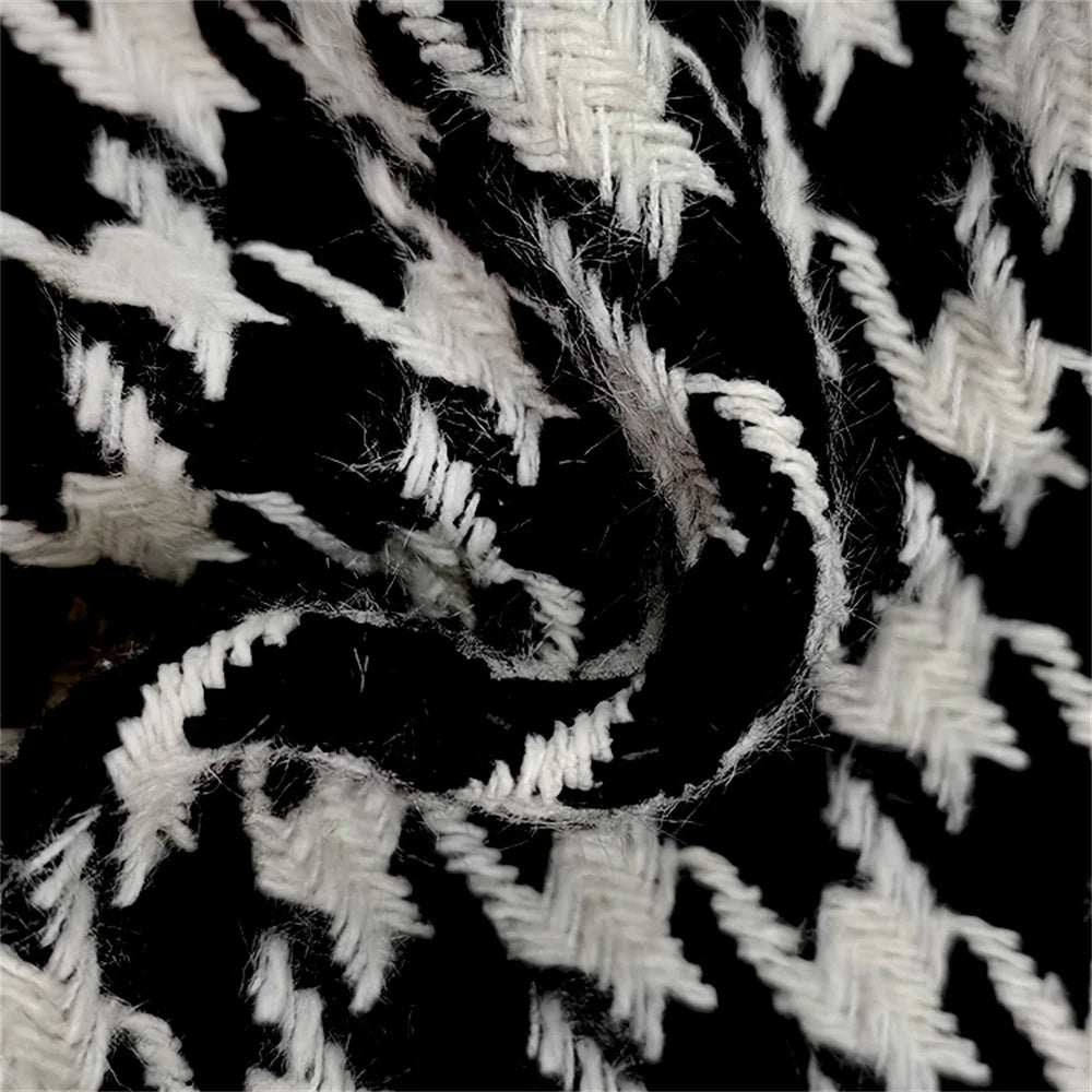 Women's Houndstooth Outerwears & Jacket Stand Collar Long Sleeves Autumn Winter Fall Clothes 2024 Women Classics Coat