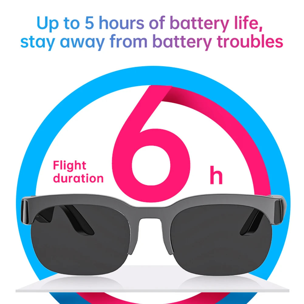 Smart Glasses with AI Translator Hands-Free Music & Calls Audio Glasses UV Protection Outdoor Sports Headphones for Men & Women