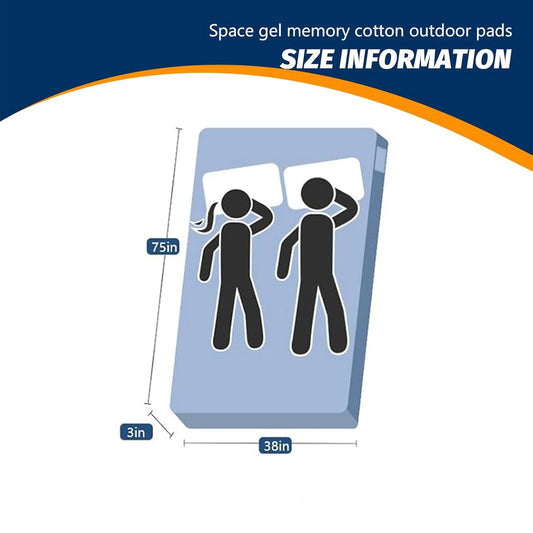 WESTTUNE Memory Foam Camping Sleeping Pad CertiPUR-US Mattress Portable Roll Up Cot Bed for Car Mat with Travel Bag Grey