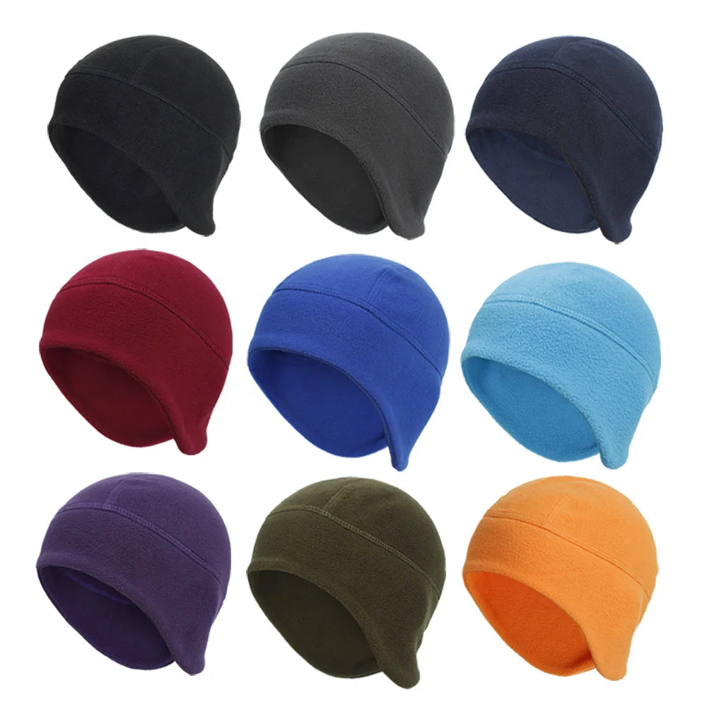 Cycling Beanie Warm Men's Cap Winter Hat Polar Fleece Ear Cover Women Hat Motorbike Windproof Cold-Proof Elastic Skiing Run Soft