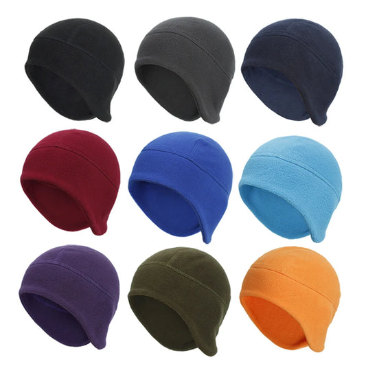 Cycling Beanie Warm Men's Cap Winter Hat Polar Fleece Ear Cover Women Hat Motorbike Windproof Cold-Proof Elastic Skiing Run Soft