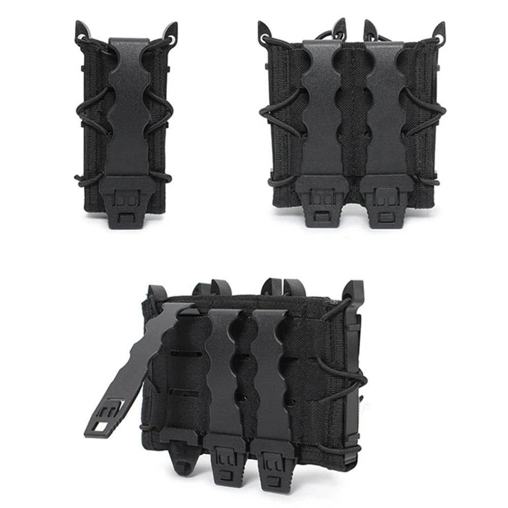 9mm Magazine Pouch Tactical Molle Triple Magazine Pouch Double-Layer Mag Pouches Universal Cartridge Holder for Hunting CS Vest