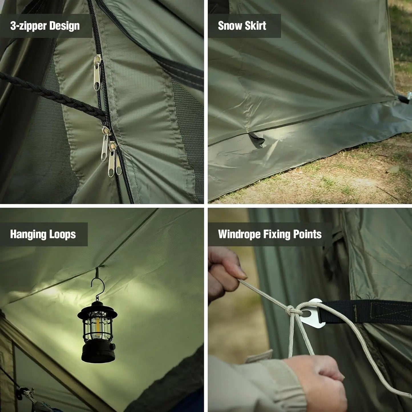 Bug Tents for Camping, Portable Screen House for Hammock with Mosquito Netting, 6 Windropes & 12 Stakes, Screen Tent for