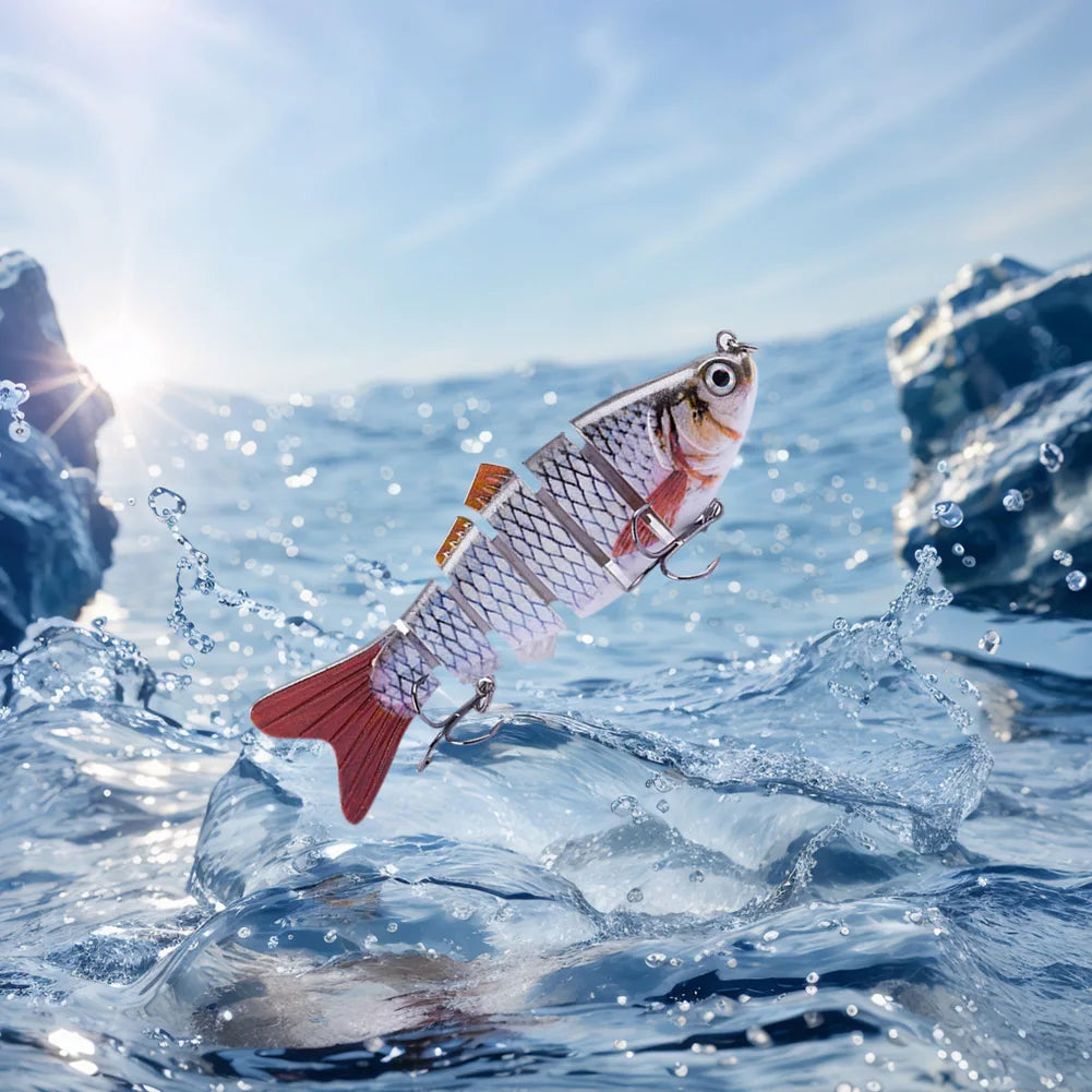 10cm/16.5g Robotic Fishing Lure with Treble Hooks Bionic Fishing Lures Swim by Itself Bionic Swimming Bait for Bass Pike Fishing