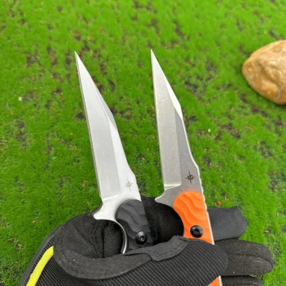 TOOR Tactical Straight Knife G10 Handle 440c Blade with Sheath Outdoor Camping Survival Hunting Defense Durable Knife Men's Gift