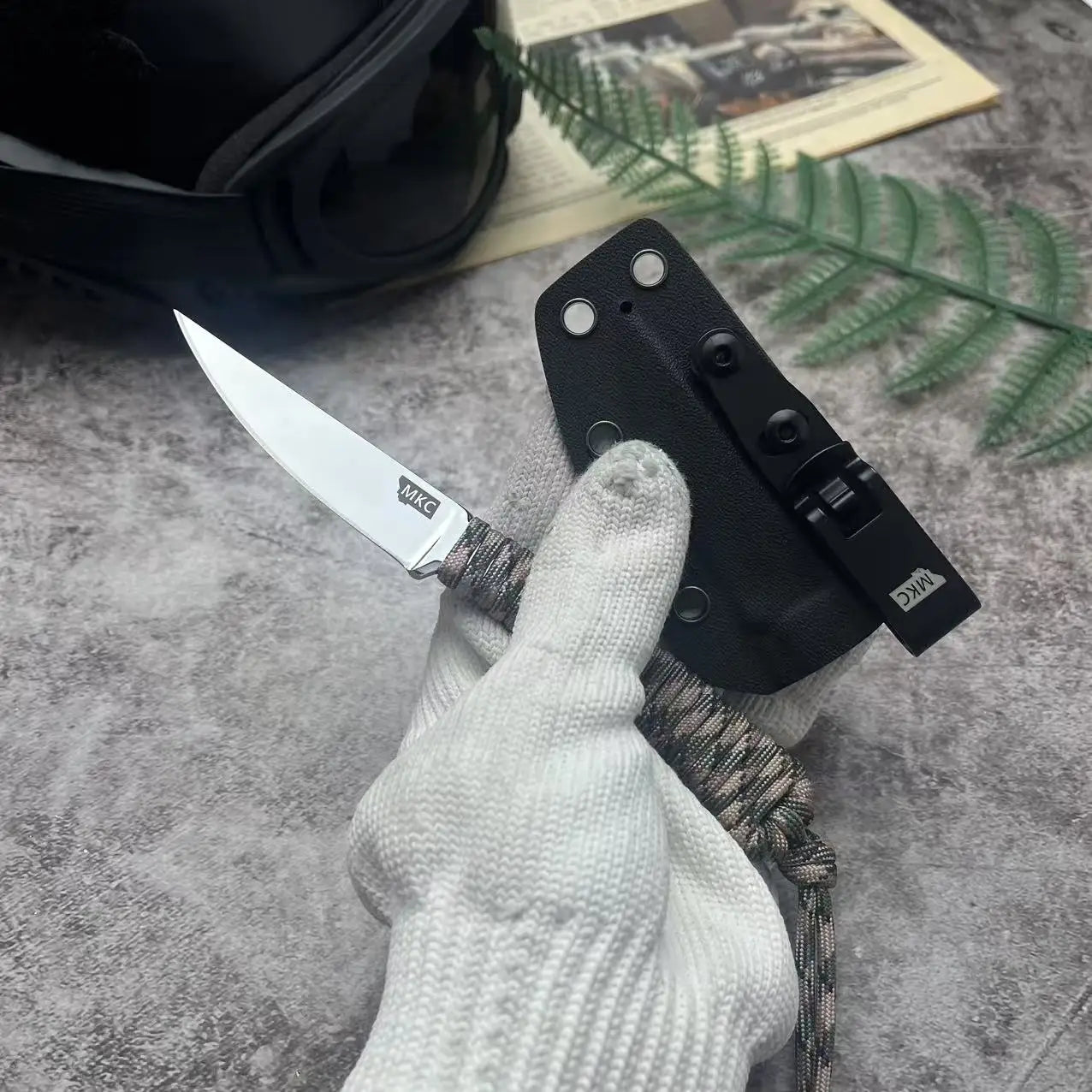 1PC, Montana MKC Fixed Blade Knife for Hiking, Fishing, Hunting, Outdoor Adventure, Self Defense Pocket Knife with Kydex Sheath