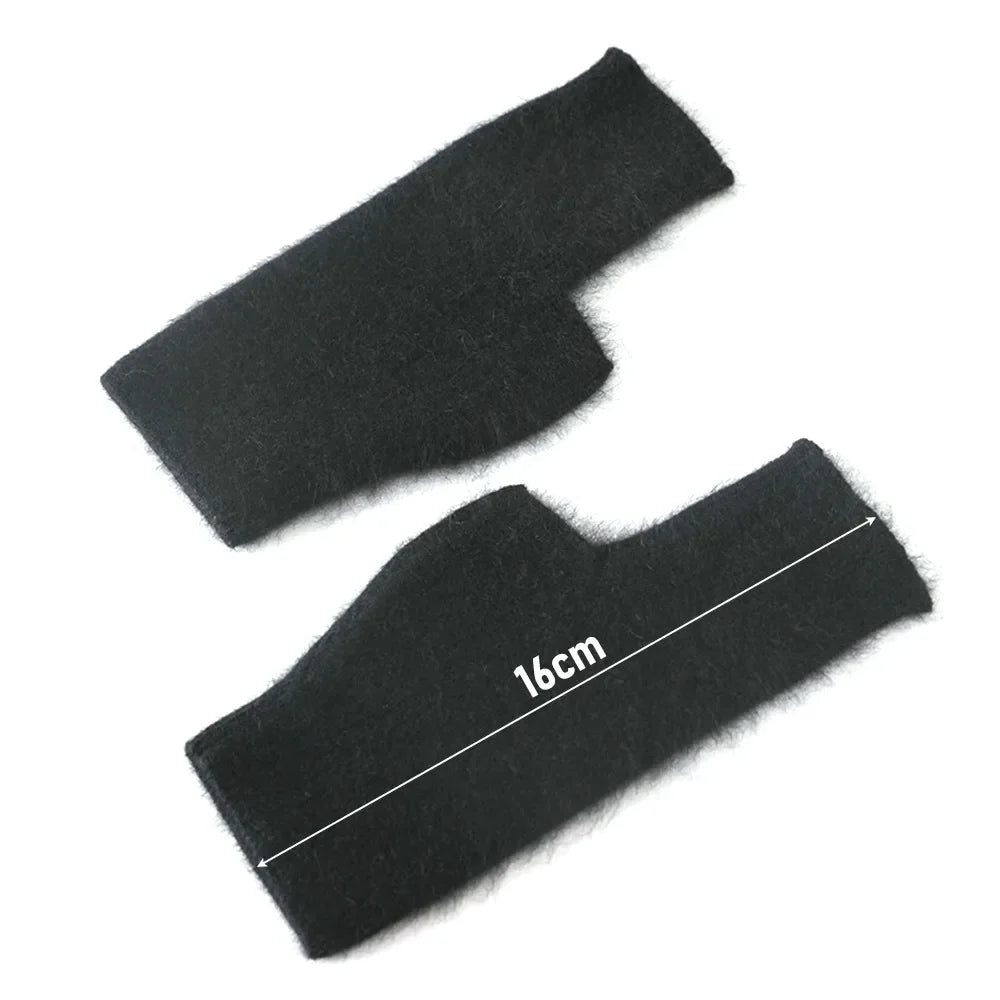 Mink Cashmere Gloves Autumn Winter Women Girl Gloves Fingerless Warm Knitted Wool Mitten Wrist Length Thumb Hole Mitts Fashion