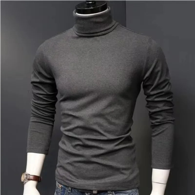 Thermal Underwear Tops Men Winter Clothes Thermal Shirt Autumn Men's Winter Tights High Neck Thin Slim Fit Long Sleeve T-shirt