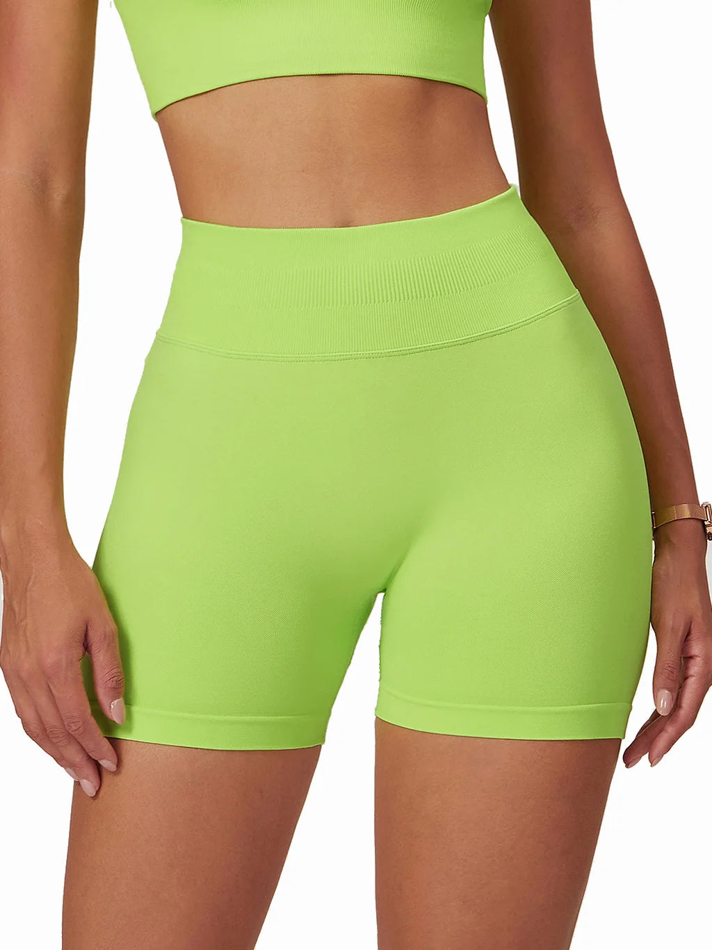 Seamless Fitness Shorts Women's Summer Thin Stretch High Waist Hip Yoga Shorts Sports Running Breathable Quick Drying Training P