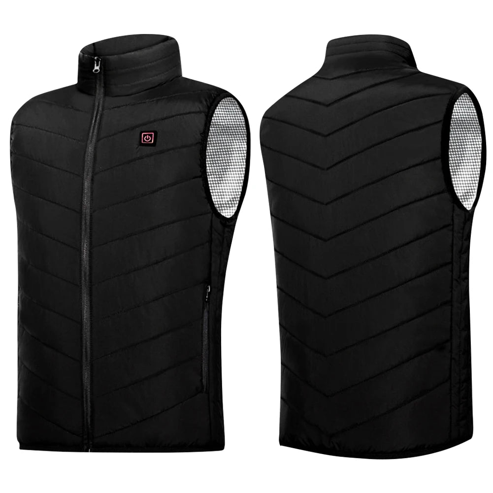 Intelligent Thermal Vest Zipper USB Electric Thermal Warm Clothes 9 Areas Zone for Outdoor Hunting for Camping for Sports Hiking