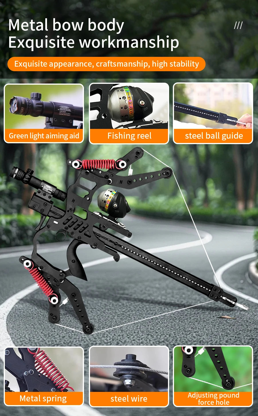 Fire Dragon Dual-Use Compound Bow with Fishing Reel and Sight-Fast Shooting Speed, Ultra-Stable for Hunting, Fishing and Archery