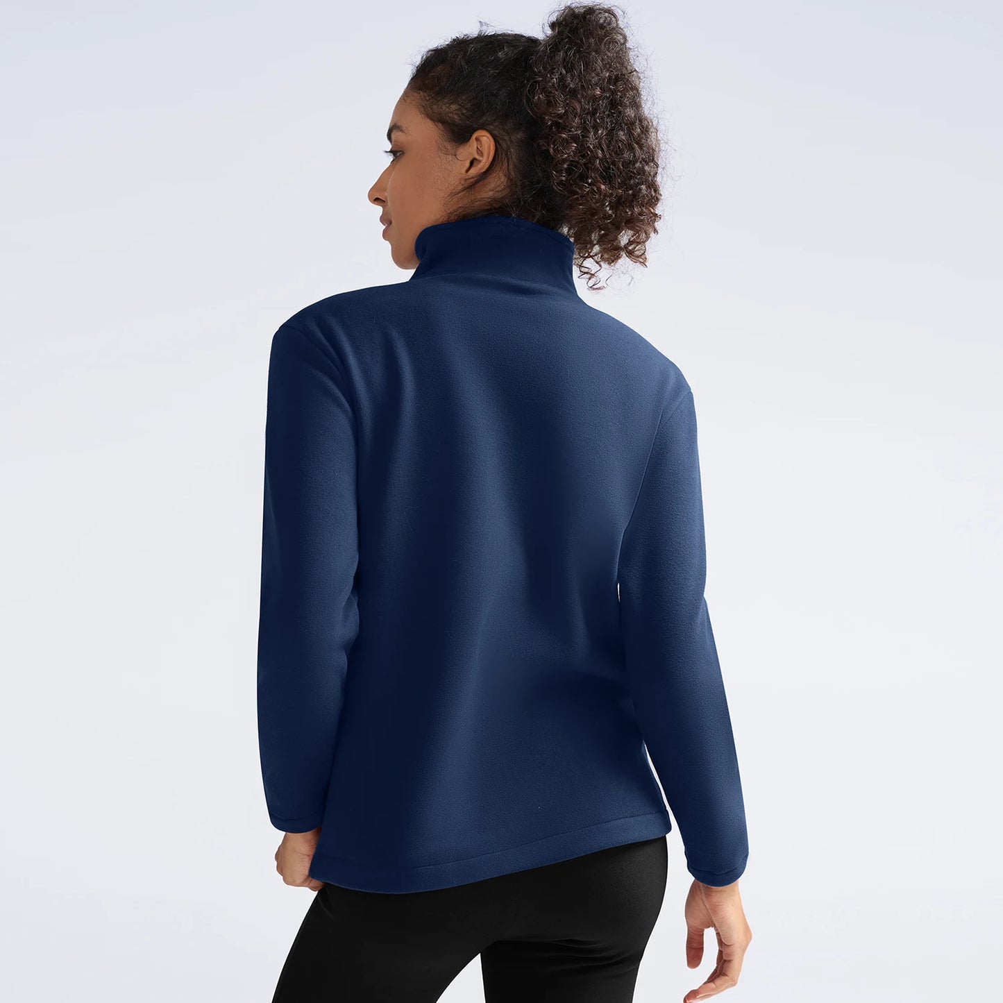 Women's Fleece Full Zip-up Casual Jackets Autumn Winter Warm Thicken Coat with Pockets Fleece Sweater Soft Outerwears