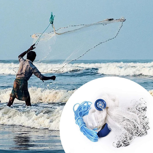 Fish Net Portable Hand Cast Fishing Net Universal Fishing Throw Catch Net Easy Casting Fishing Mesh Net Fishing Supplies