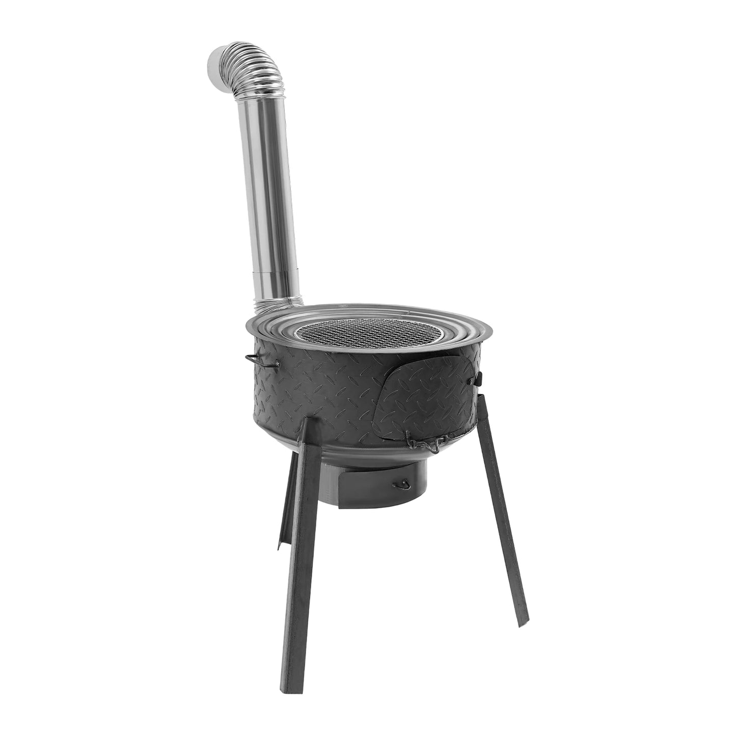 Wood Burning Stove with 3 Wok Rings Multifunction Camping Rocket Stove  for Outdoor Backyard Cooking